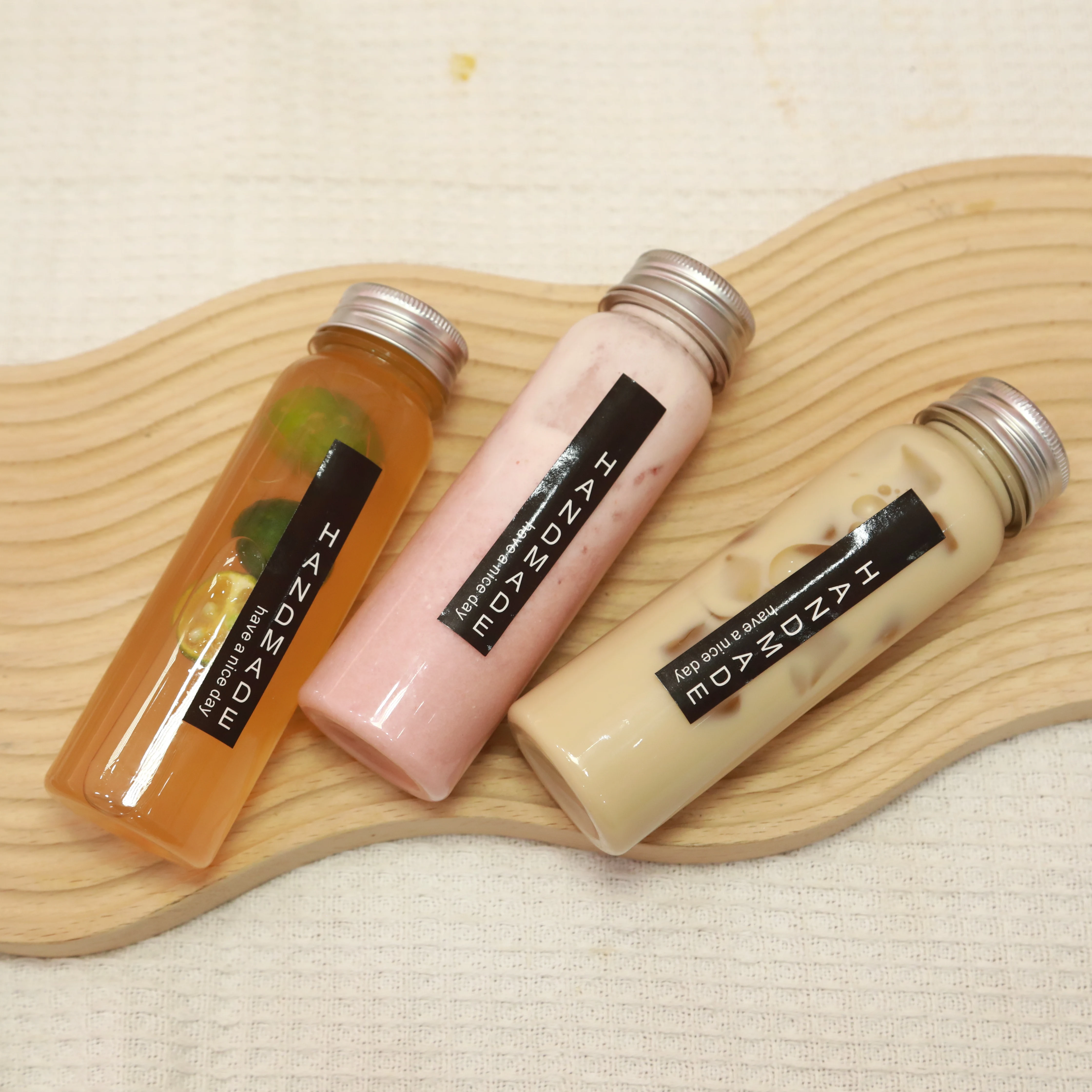 PRO IPLAS Custom 170ml пустой прозрачный ПЭТ Питьевой напиток пластиковый фермент сок бутылка с крышкой