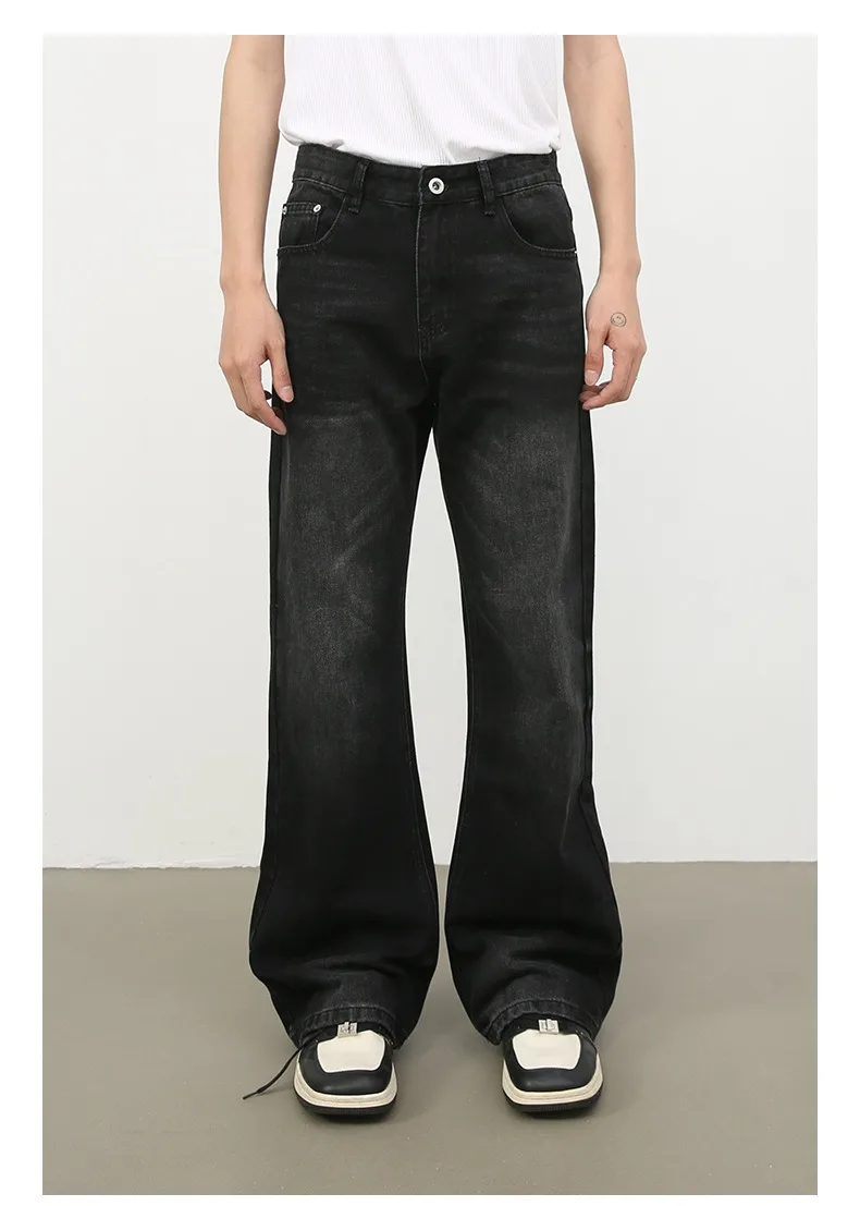 Свободные прямые мешковатые джинсы-карго для мужчин индивидуальные мужские повседневные модные джинсы с широкими штанинами