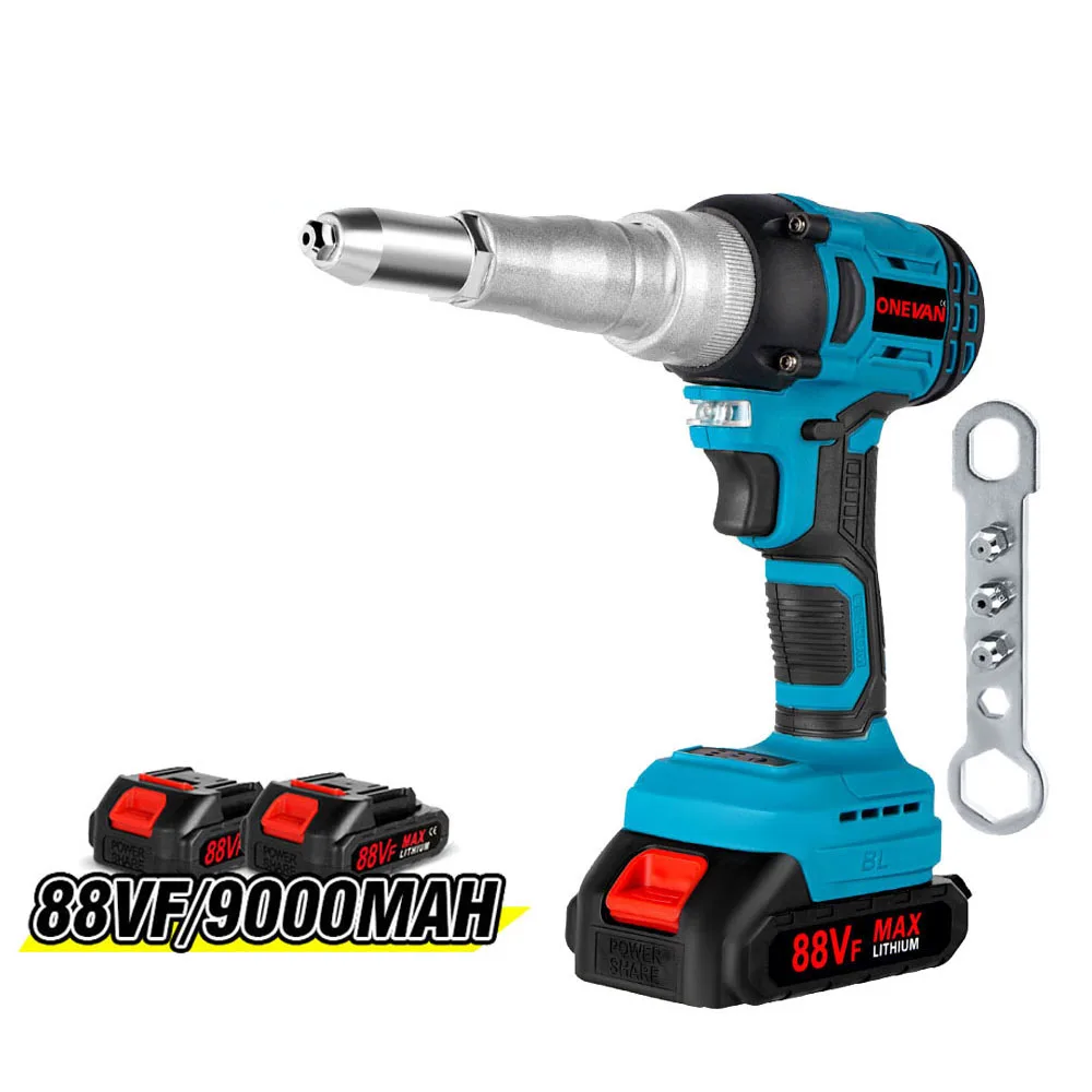 20000N Brushless Electric Rivet Gun 2.4-5.0mm Cordless Rivet Nut Gun Drill Insert Automatic Riveting Tool For Makita 18V Battery
