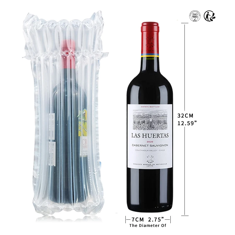 Eco Friendly Durable Delivery Wine Bottle Protector Plastic Air Cushion Bag Inflatable Packaging Shockproof Air Column Bag