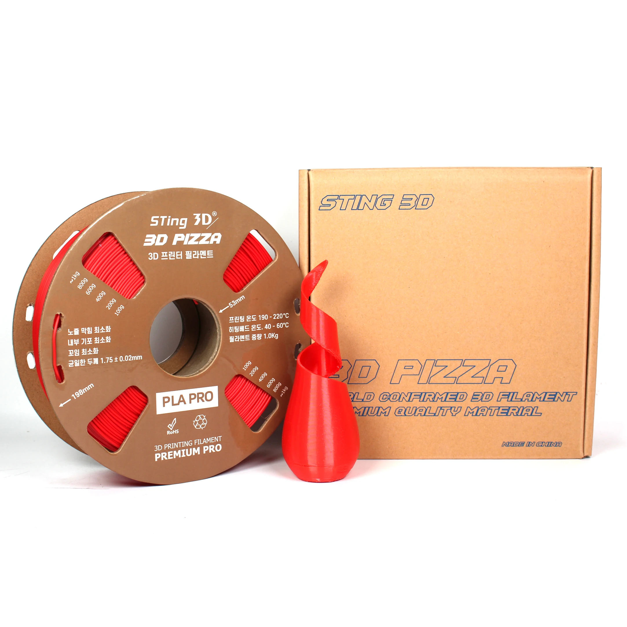 Sting3d red PLA pro filament 0.02mm accuracy PLA filamentos 175mm 3d filamentos 3d pen PLA rainbow filament
