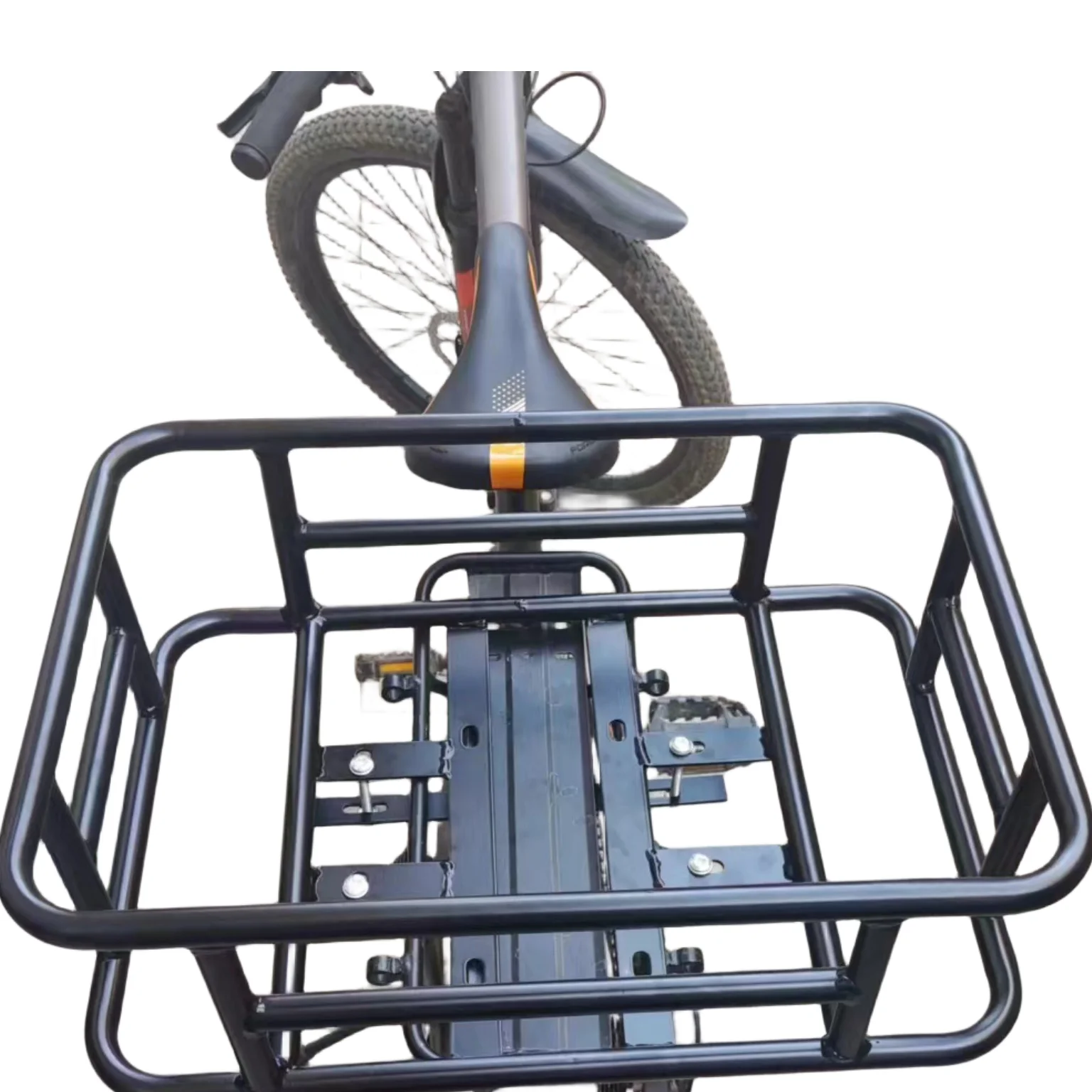 New E-BIKE Large capacity rear basket Thickened metal basket Bicycle Accessories for MTB