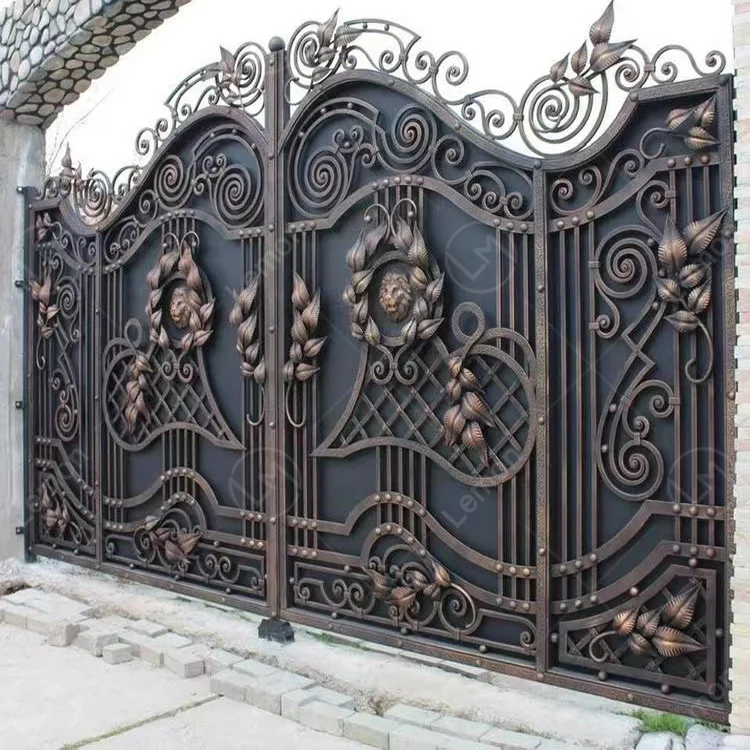 Portail Different Modern Compound Wall Iron Main House Gate Grill Design Philippines High Quality Wrought Iron Gate Design