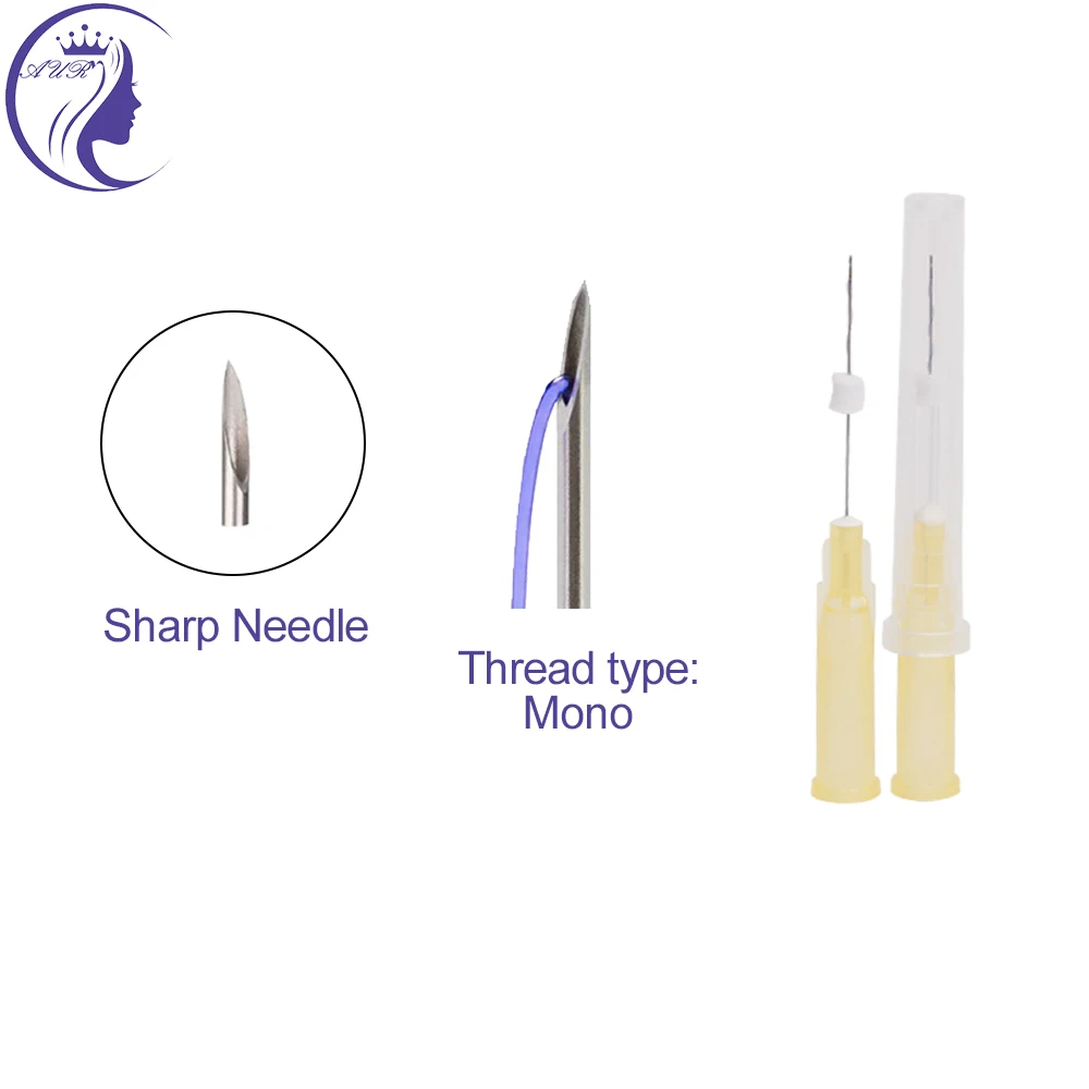 Cosmetic surgery face and neck thread lift fios pdo material natural collagen mono 30g 25mm sharp needle