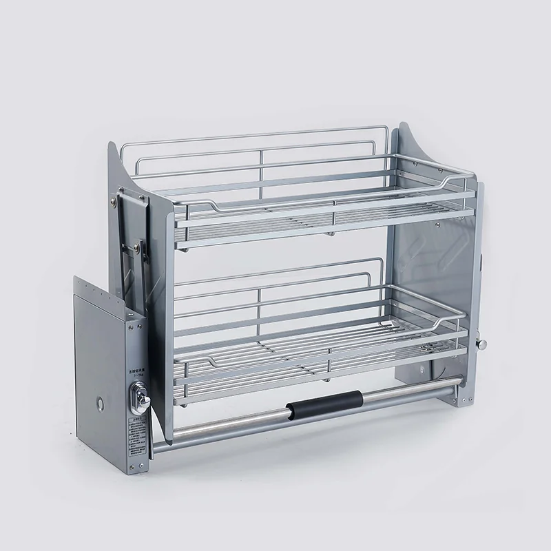 Кухонный шкаф с современным механизмом подъема, вертикальная подъемная корзина для хранения пищевых продуктов и напитков, полки