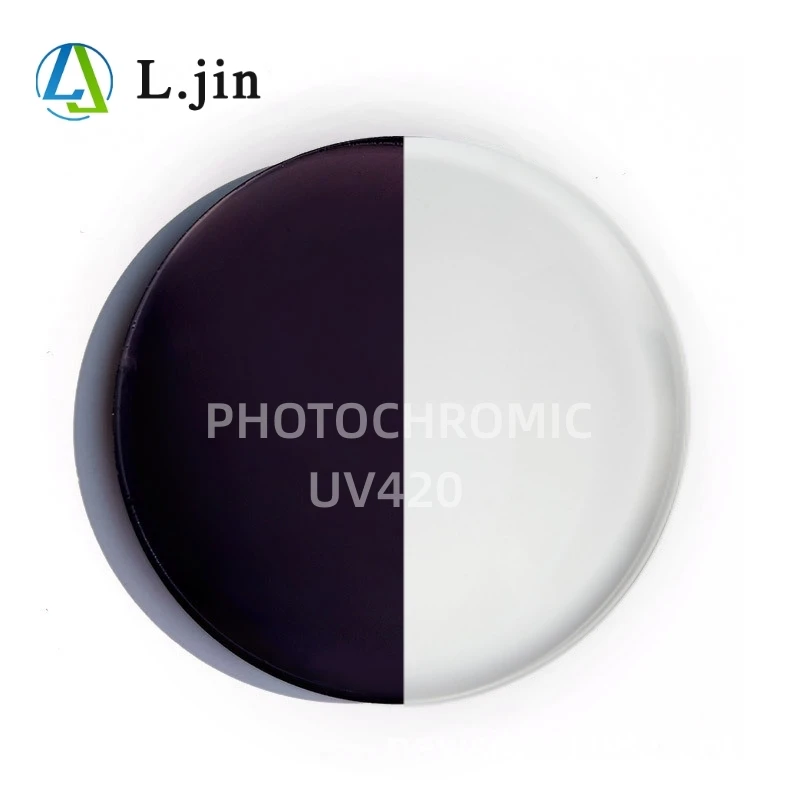 Фабрика Jiangsu UV420 синие вырезанные 1 56 60 фотохромные оптические Линзы для очков
