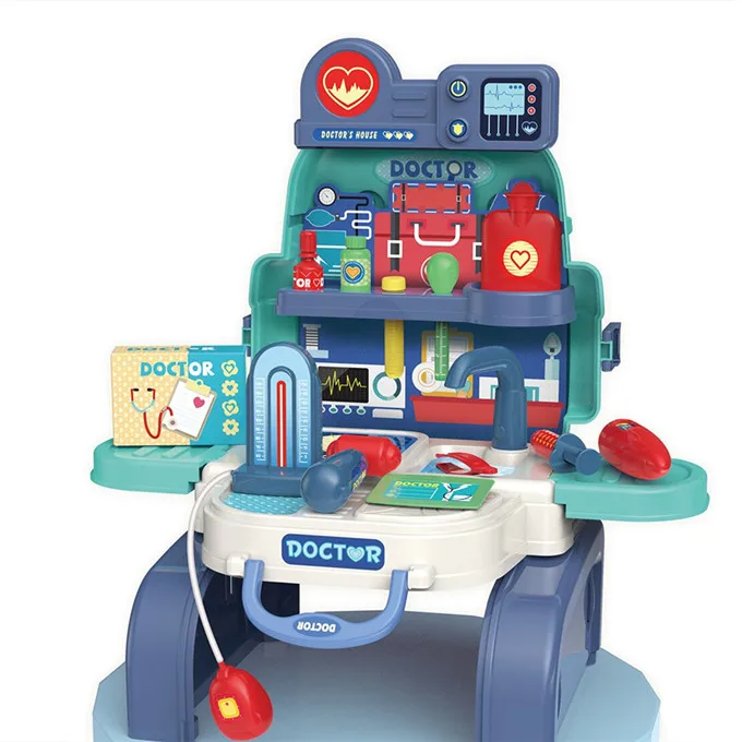Classic toys kids doctor game play set doctor  pretend doctor toys set kids toys for child 3 IN 1 School bag for boy