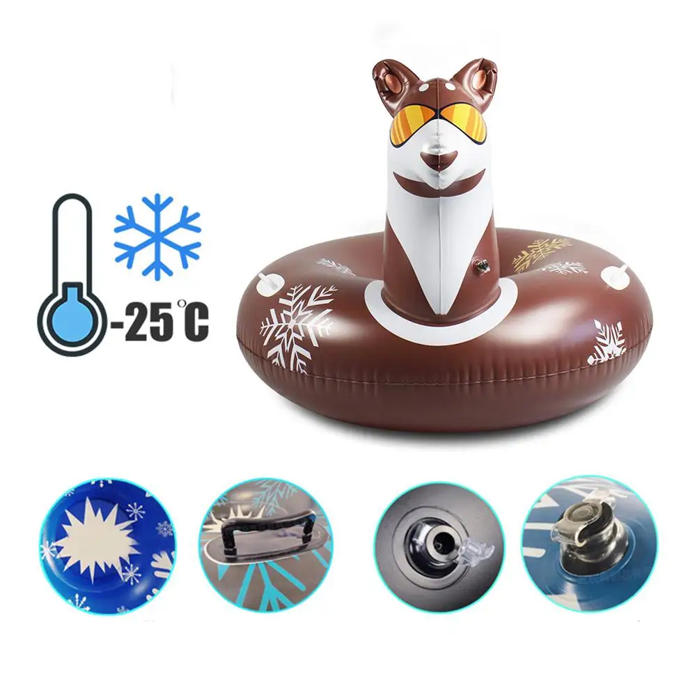 
2 in 1 multifunctional Inflatable Snow Tube with Handle Multi-functional Environmental Friendly Cold-resistant Inflatable Snow S 