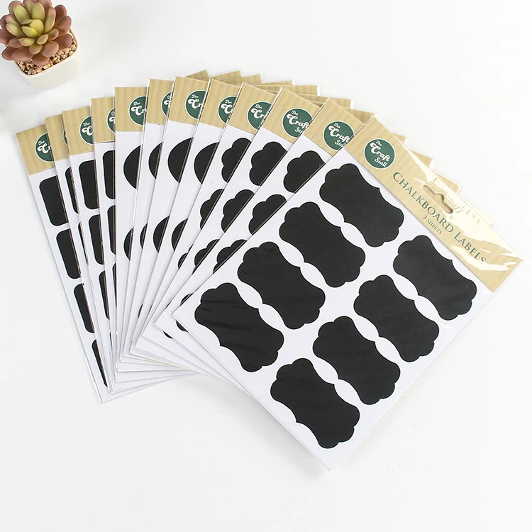 OEM Custom Blackboard Labels Self Adhesive Assorted Shapes Waterproof Reusable Chalk Sticker Labels