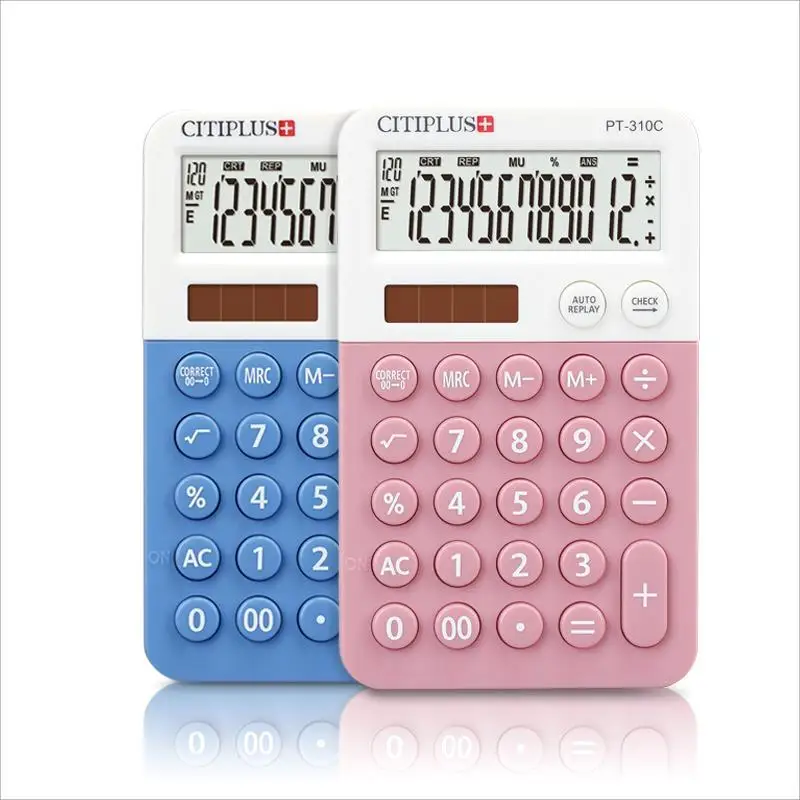 Mini Pink Calculators Machine 8 10 12 Digit Student  Solar Small Cute Pocket Mini Calculator For Office Stationary Accessories