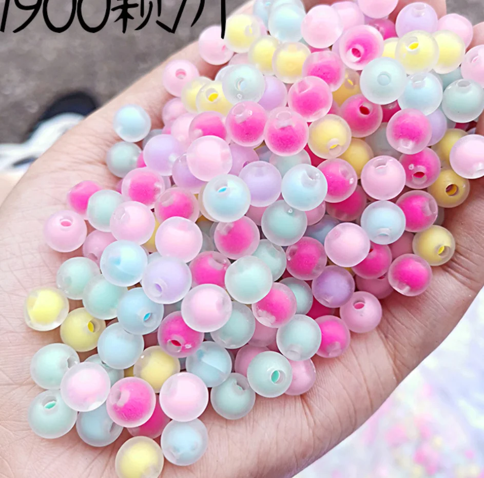 8mm 10mm 12mm Inside beads in beads acrylic frosted Jelly beads round  frost  frog spawn  beads