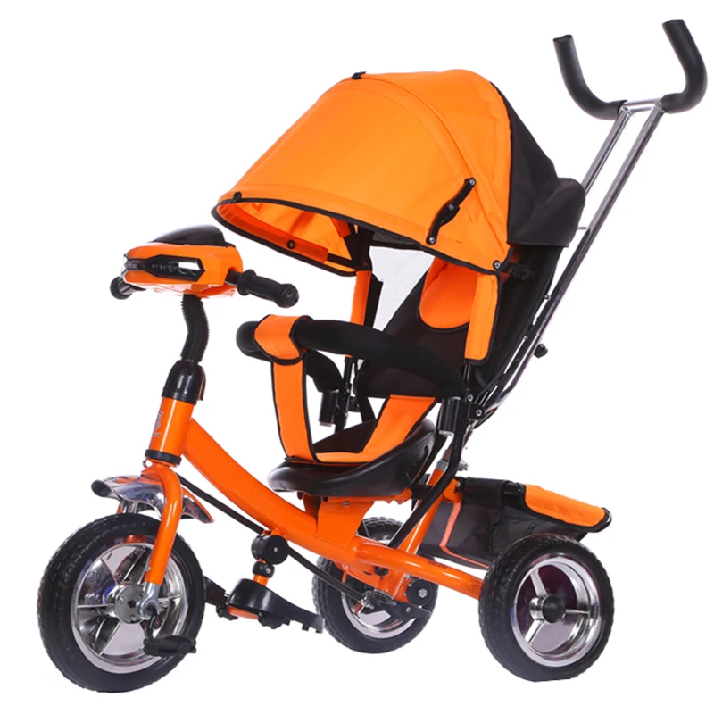 2023 Hot Sale Car-Type Baby Tricycle Bike New Model Kids 3-Wheel Toys Bike with Power Ride for 3-6 Years Old Child from China