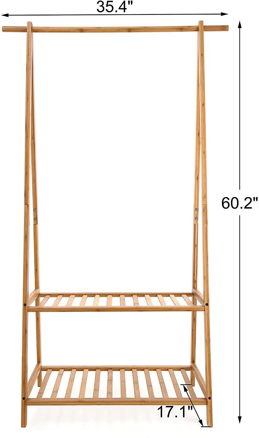 Bamboo Clothes Rack Bamboo Coats Hanger 2 Tire Storage Shoe Shelf Rack