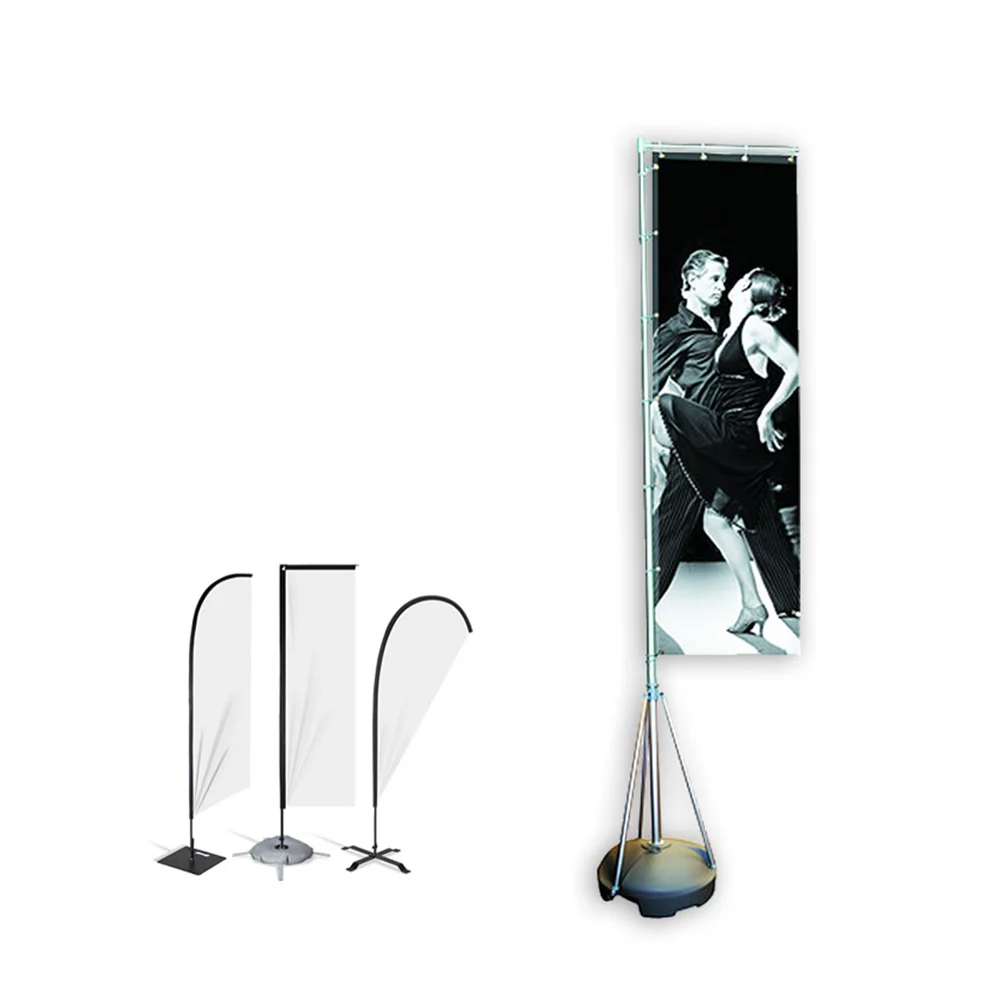 Windproof Promotion Custom Rectangle Teardrop Advertising Outdoor Party Feather Beach Flags