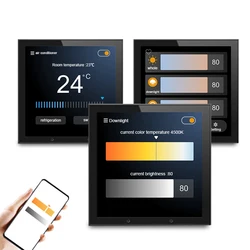 2022 New arriving 4 inch touch screen dimmer switch scene panel smart home Zigbee gateway system app remote and voice control