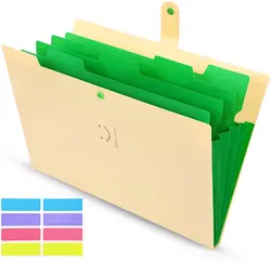 Amazon Best Seller A4 Colorful 5 pockets Tabbed Classification Expanding File Folder Organizer