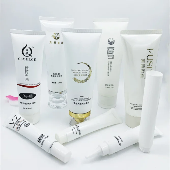 D40mm Cosmetic Slanted silicon brush Round Plastic Tube for Face wash Face Cleanser