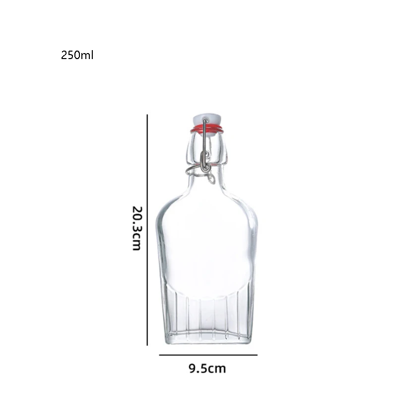 swing top Wine Vodka Glass Bottle 250ml 375ml high quality whiskey glass bottle