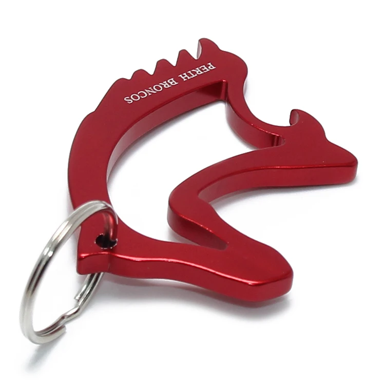 
Hollow Out Metal Horse Head Shaped Beer Opener Key Ring Promotional Gift Custom Laser Logo Aluminum Horse Bottle Opener Keychain 