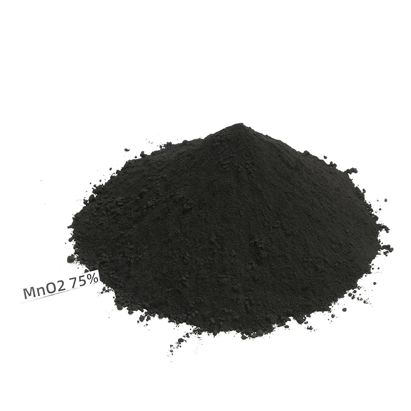 Brownish black powder  MnO2 content not less than 72% Manganese peroxide  packed in big bags