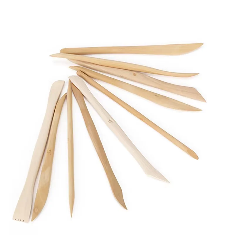 Bview Art Set of 10 Wooden Shaping Clay Sculpture Pottery Modeling Carving Clay Tool