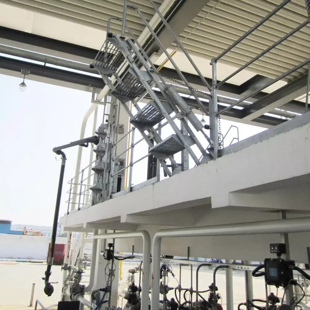 Best price anti-corrosion and durability movable platform folding stair ladder  for  306 steel skid-mounted loading system