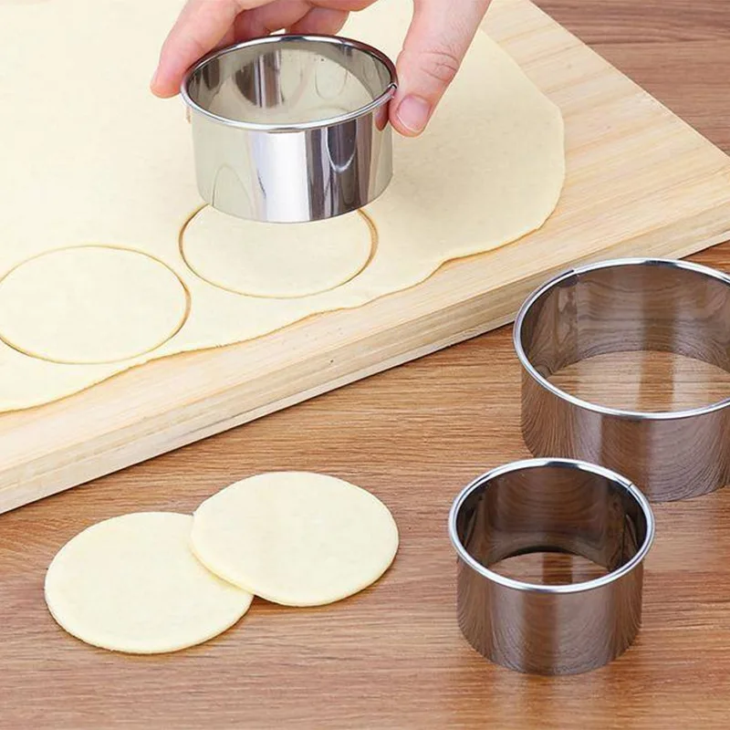 Dumpling Skin Pressure Artifact Household Mold Round Rolling Pin Skin Press Round Cutter Leather Ring Stainless Steel