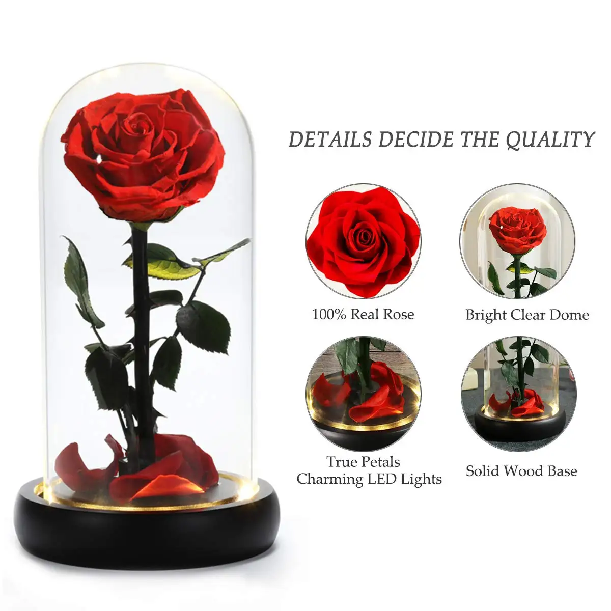 forever roses wholesale 7cm led enchanted galaxy rose eternal reasonable price preserved rose in dome glass