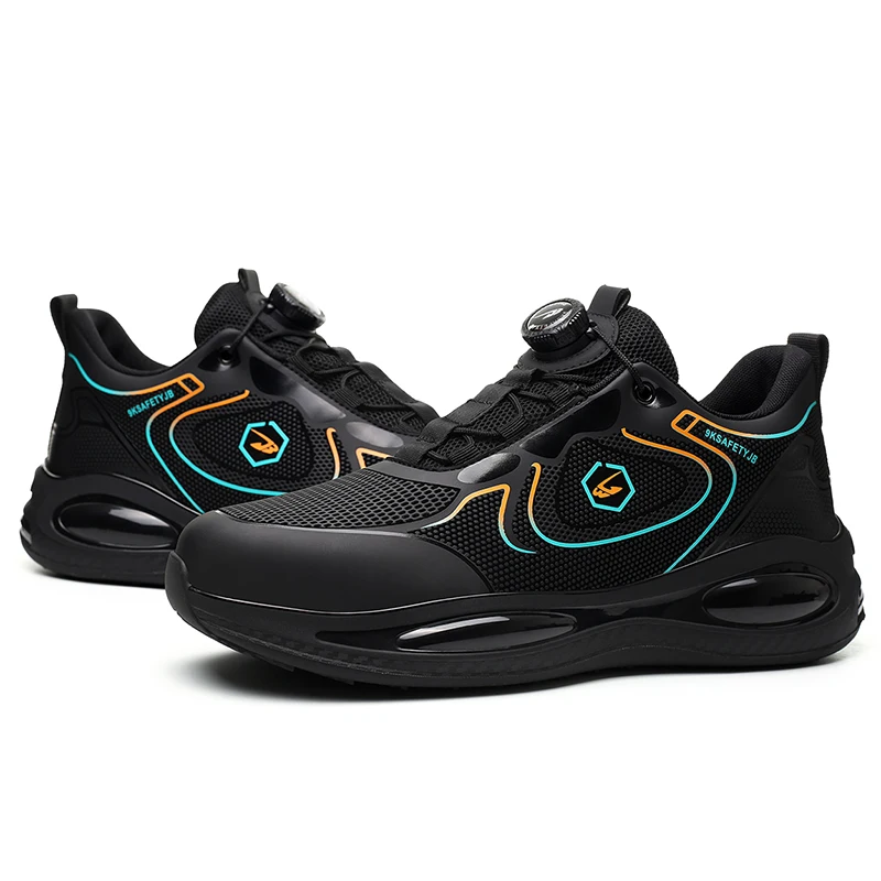 Wejump Steel Toe Adjustable Swivel Laces Safety Shoes Lightweight Work waterproof Non Slip Shoes