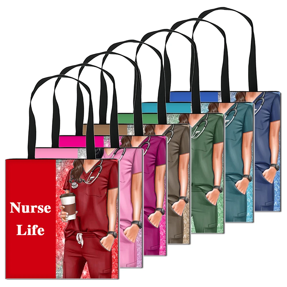Large 15 inches polyester material shoulder handbag shopping bag medical doctor nurse life tote bag