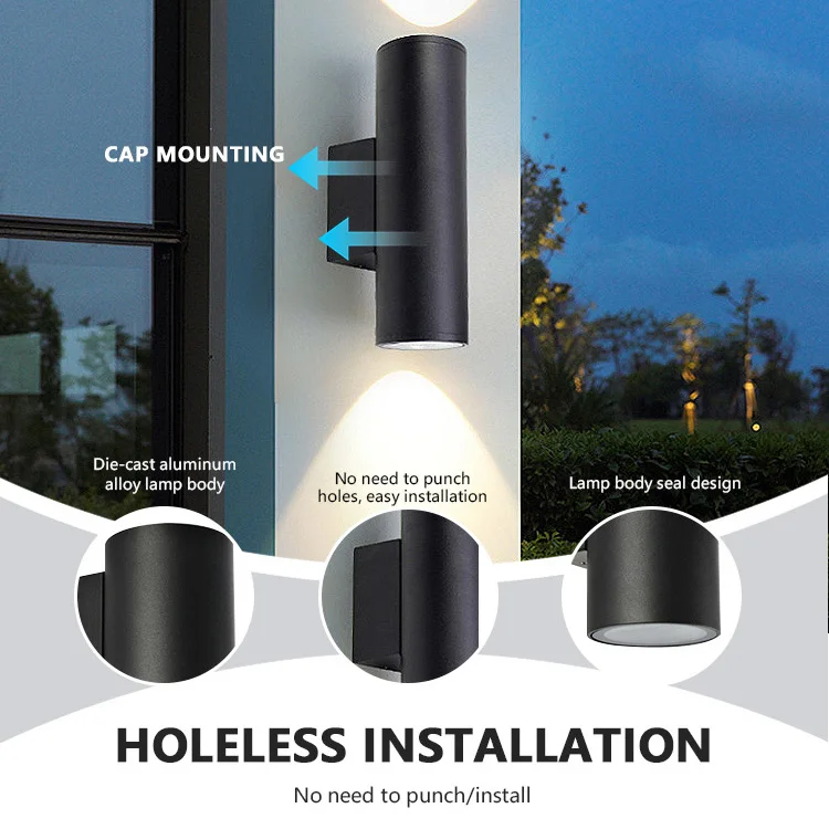 Хит продаж настенный светильник с одной головкой для наружного интерьера современный Ip65 водонепроницаемый алюминиевый светодиодный вверх и вниз