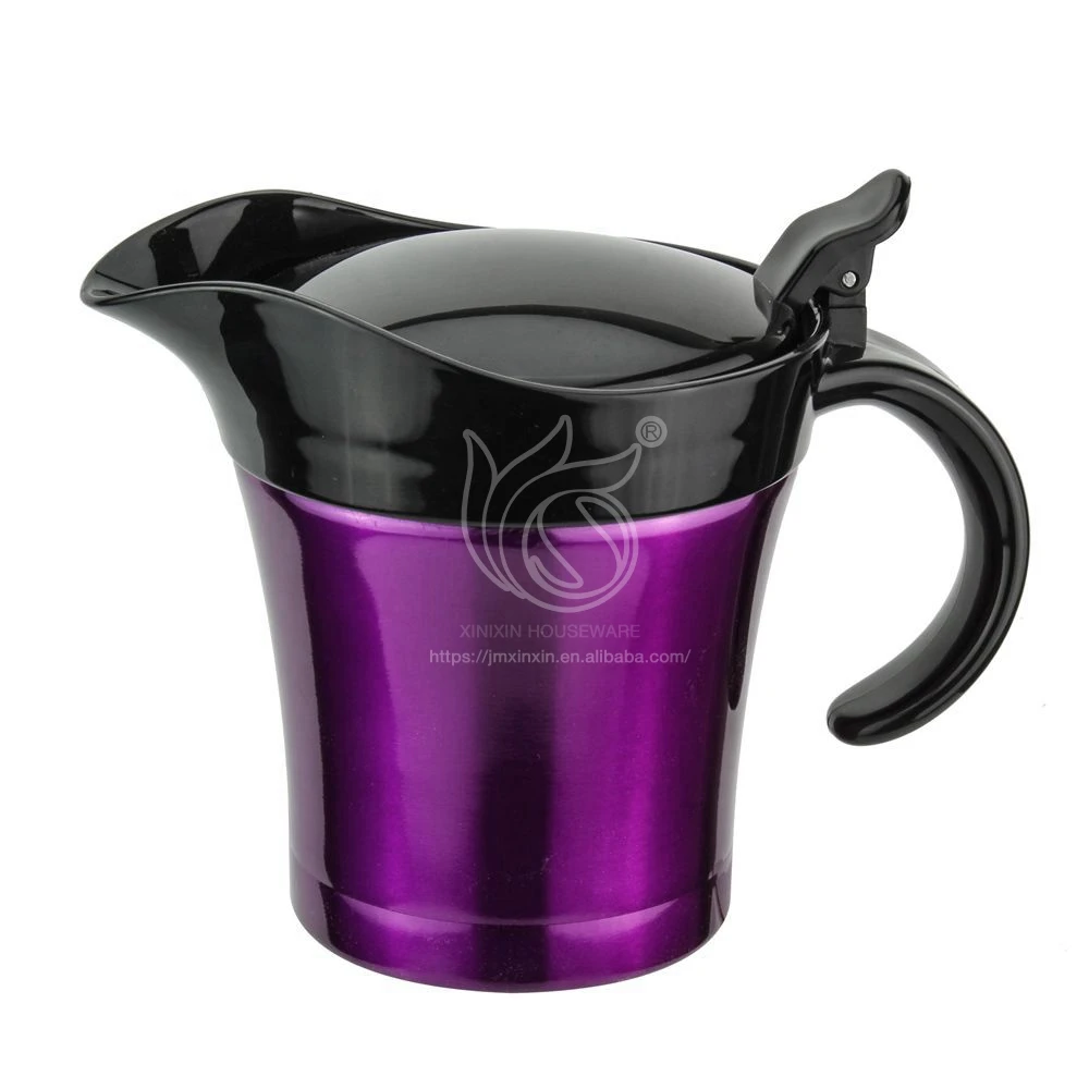 Black Plastic Handle For Home Kitchen Stainless Steel Gravy Boat Gravy Warmers