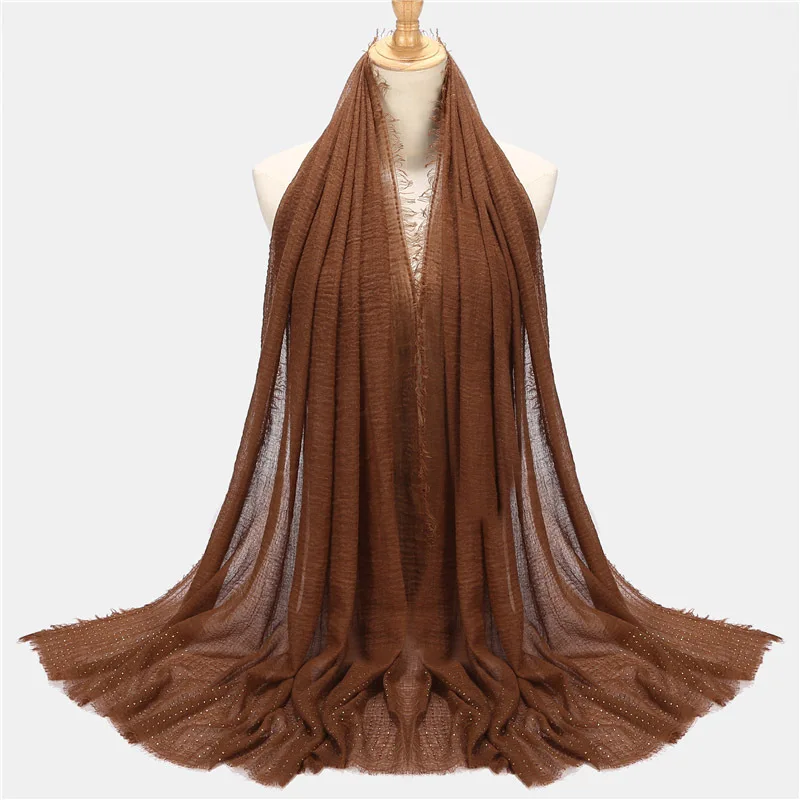 HZW-24111 Muslim Hijab Turkish Lace Scarves Hijab Cotton Scarf Muslim Lace Arab Cotton Scarf