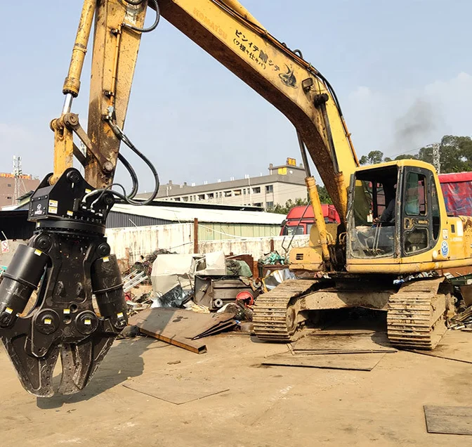 Building Demolition Double Cylinder Hydraulic Metal Shears For Excavator