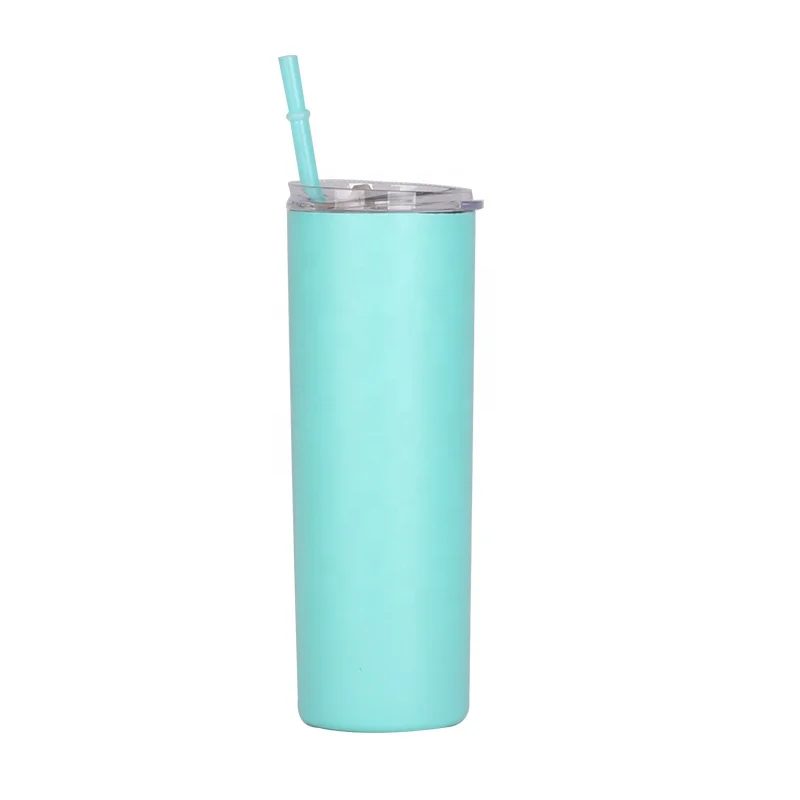 
20oz skinny insulated cup sublimation blanks metal tumbler customized ready to ship white color 