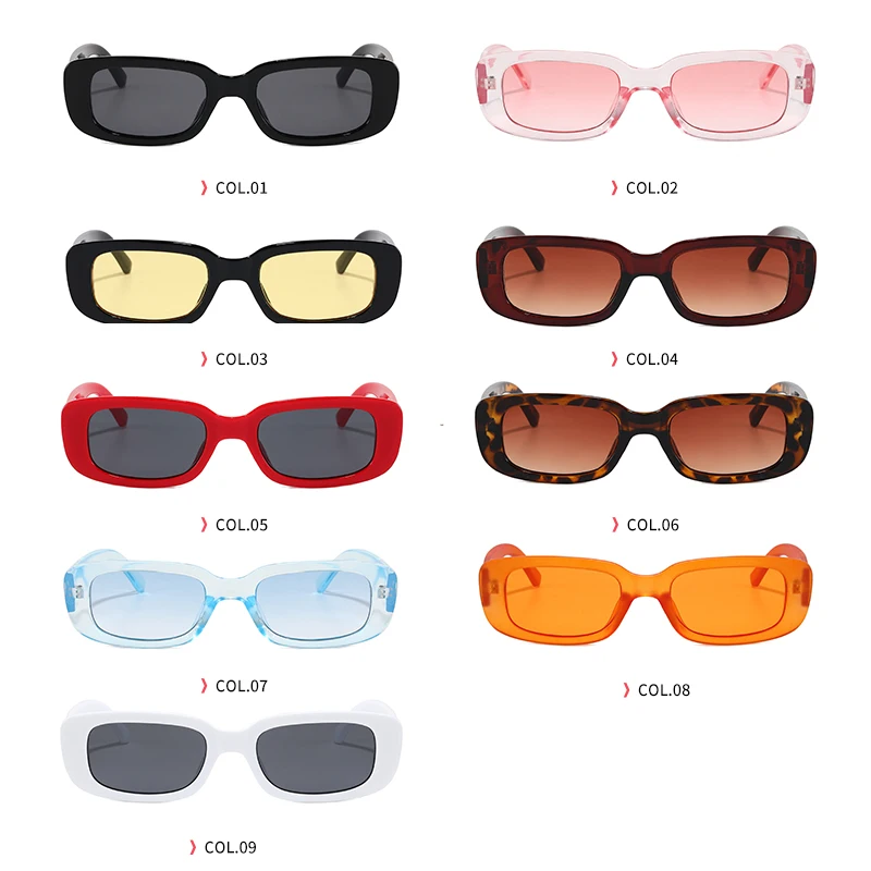 Superhot Eyewear Rectangle Sunglasses for Women Retro Driving Glasses 90s Vintage Fashion Narrow Square Frame UV400 Protection