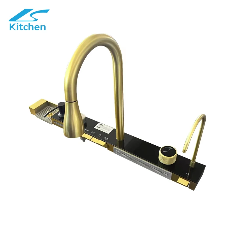 China manufacturer Smart Golden Luxury 304 Stainless Steel Nano Waterfall Rainfall Honeycomb Piano Key Kitchen Sink