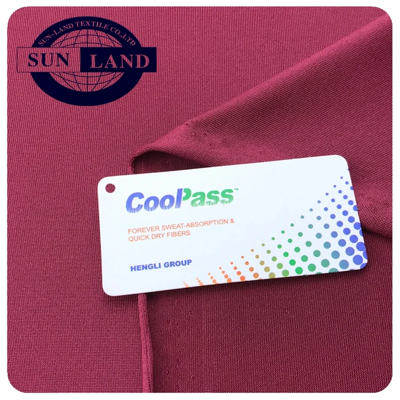  Китайский поставщик coolpass 90% полиэстер 10% спандекс трикотажная ткань для спортивной