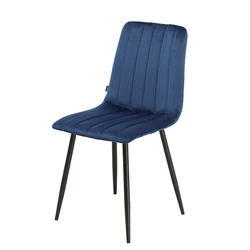 Sky Modern Classic Simple Upholstered nude loading KD Structure Velvet Dining Chair with  Black Legs