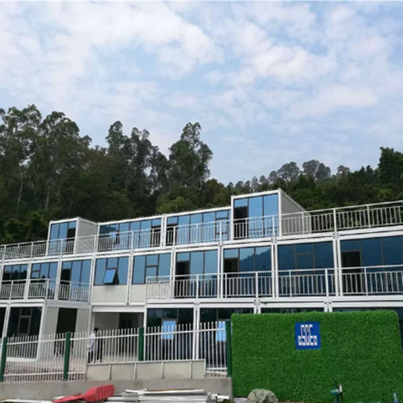 China luxury container house insulated rock wool outdoor prefabricated steel structure house