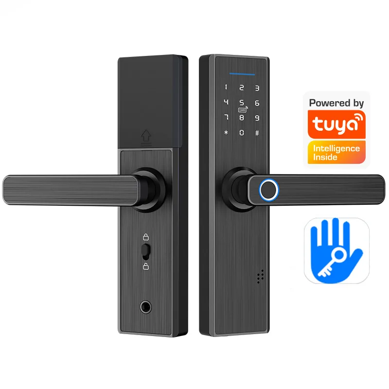 Механический ключ, биометрический Электрический центральный магнит, автоматический дверной замок с отпечатком пальца