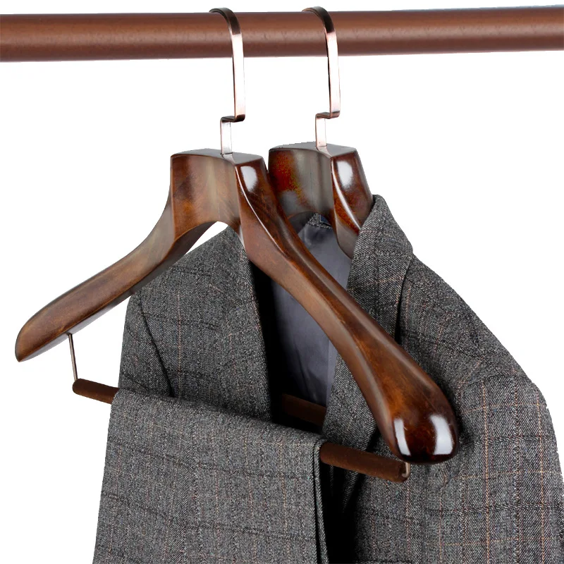 Wooden Suit Hangers Custom Walnut Color Vintage