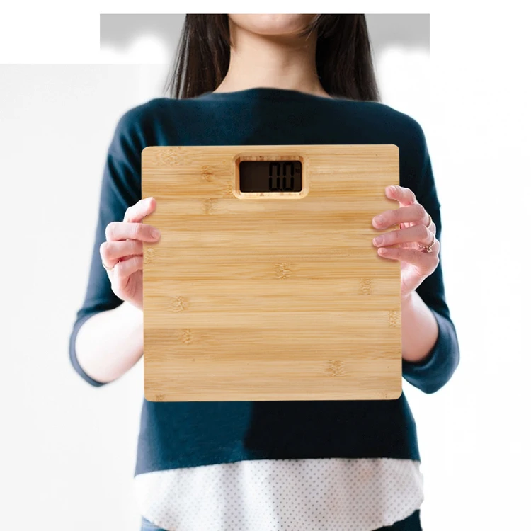 Amazon Popular Electronic Human Manual Scale 5g 180kg Digital Bamboo body Measuring Bathroom Scale