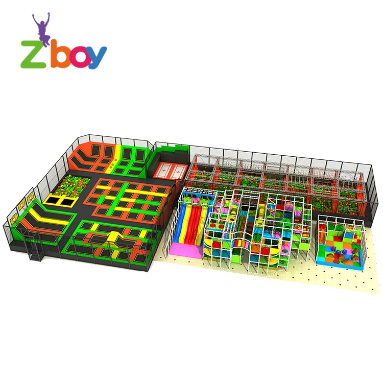 
China Maker Customized Kids And Adults Commercial Trampoline Park Equipment 