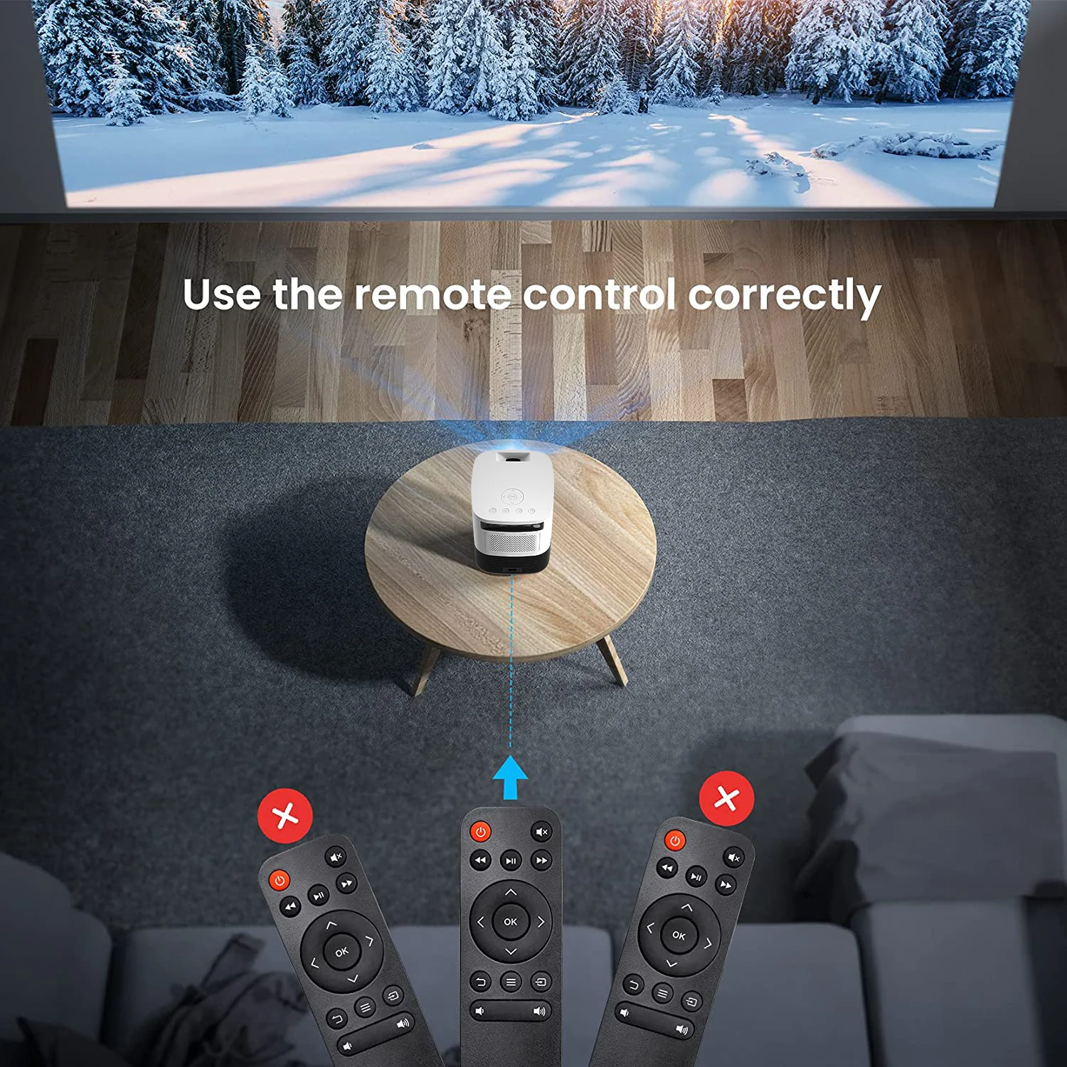 Светодиодный проектор Мобильный Wi-Fi Usb 1080P Full Hd домашний