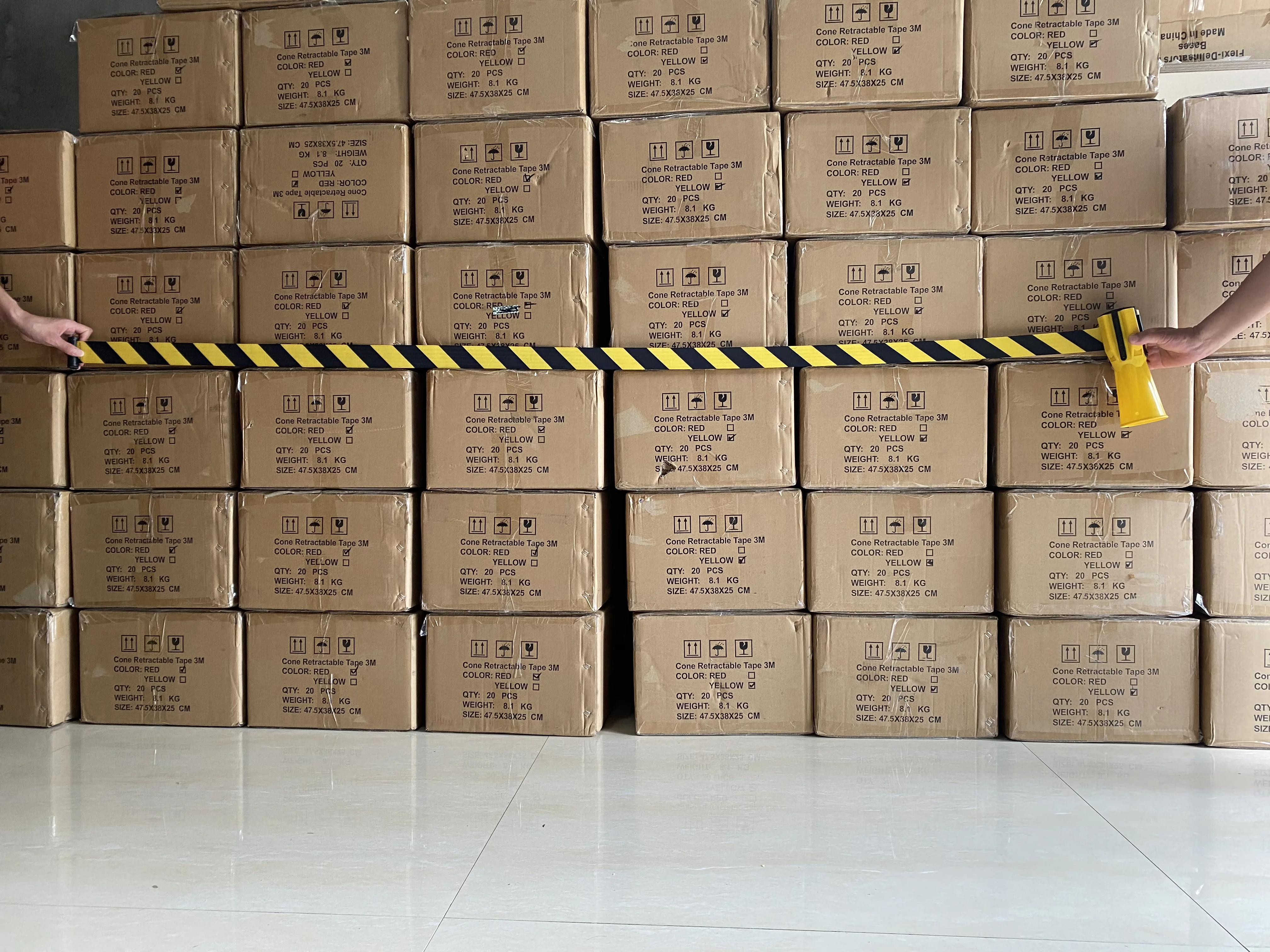 red color2/3/5/9meters high quality cinta retractil