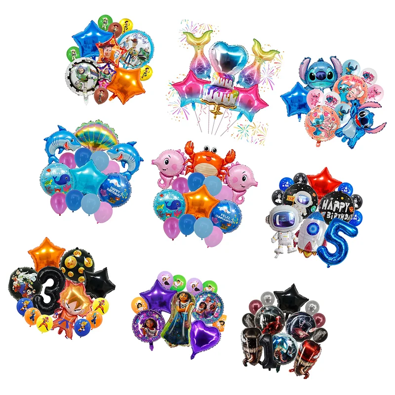 2024 Cartoon Anime Movie Encanto Character Foil Latex Sequin Balloon Sets For Happy Birthday Party Decoration Kids Toy