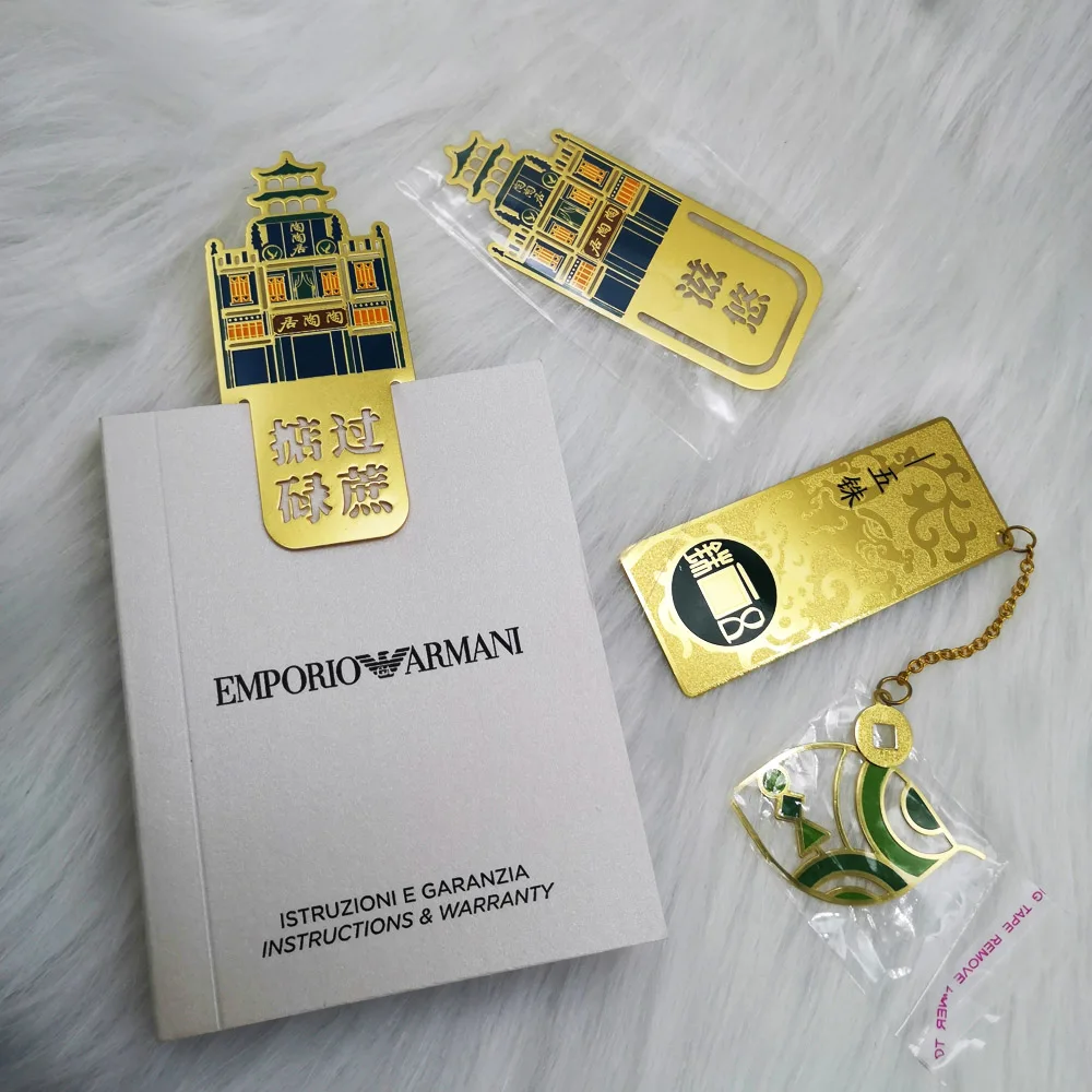 Metal Bookmarks Custom Cheap Book Marks Metal Promotional Custom Life Souvenir 3d Luxury Brass Plating Plated Wooden Bookmark