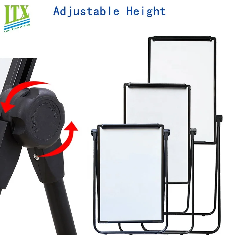 Height Angle Adjustable U Stand Double Sided Whteboard Flipchart Easel Board for Office School Home