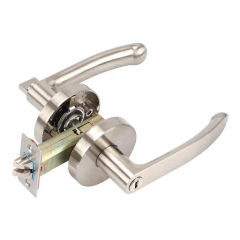 Modern American style round bedroom three-bar handle lock bathroom keyless room door lock